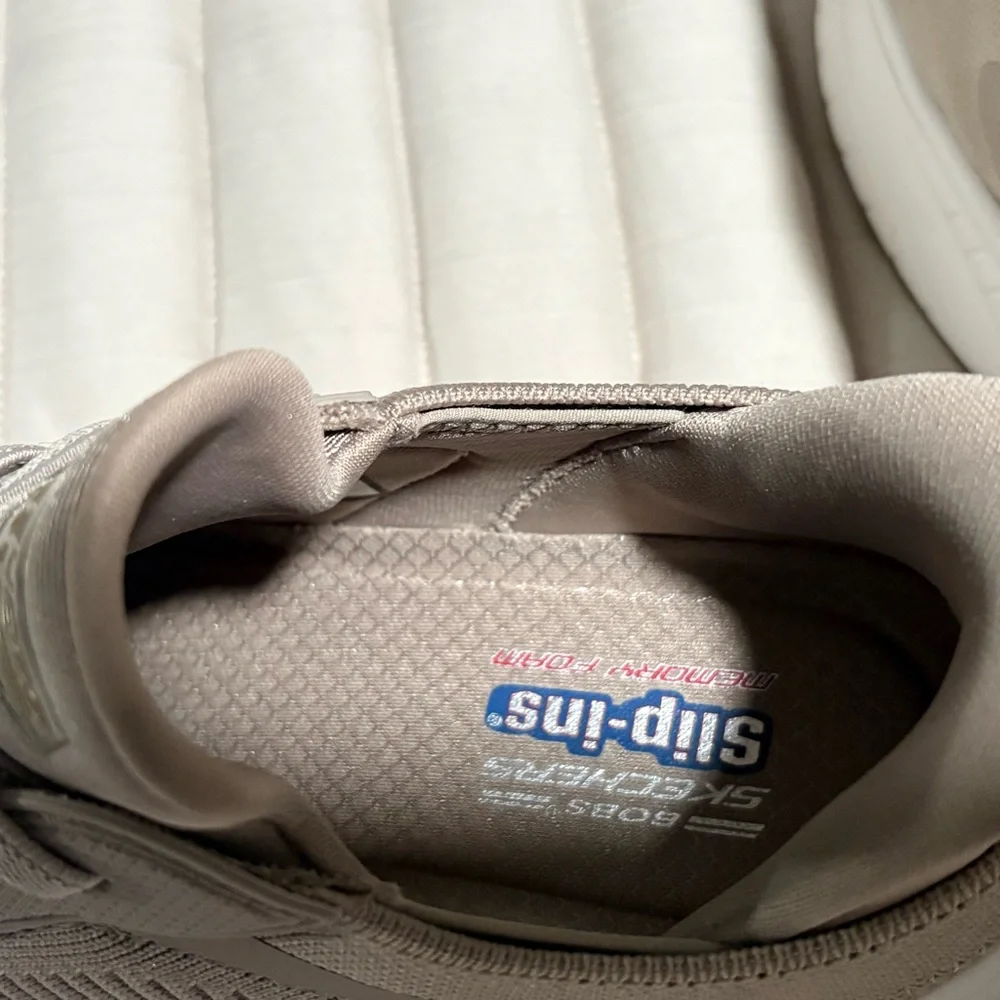 Skechers BOBS Taupe Knit Sneakers - Picture 8 of 9
